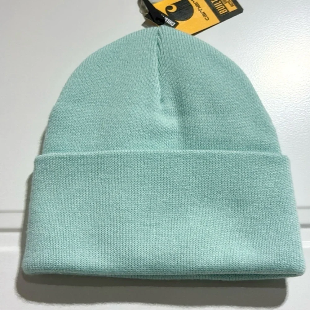 Carhartt Knit Cuffed beanie/watch hat,sewn on logo patch,warm winter,turquoise